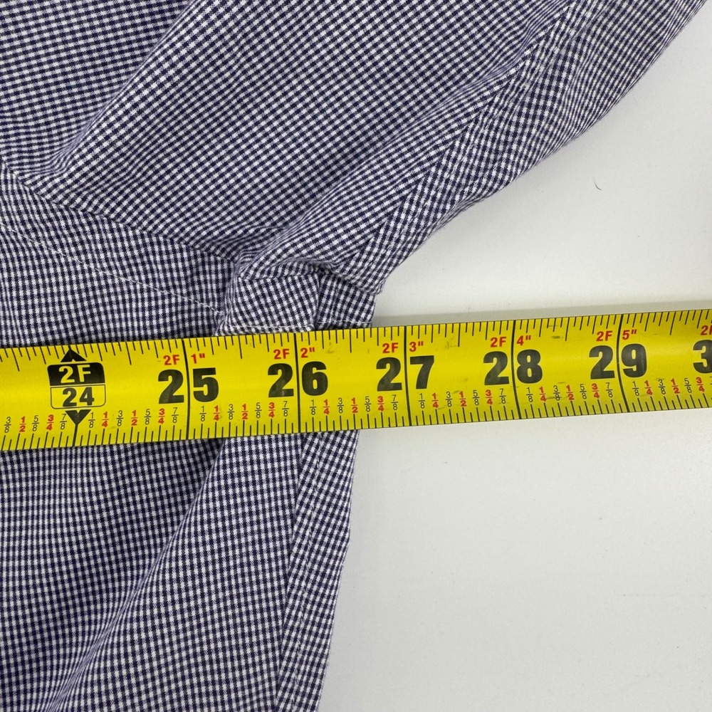 Polo Ralph Lauren Mens XL 17 Philip‎ Fit Gingham Dress Shirt Purple Cotton - Picture 7 of 8